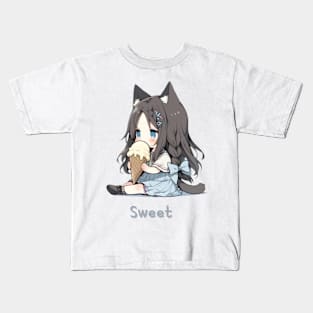 Chibi eat ice cream Kids T-Shirt